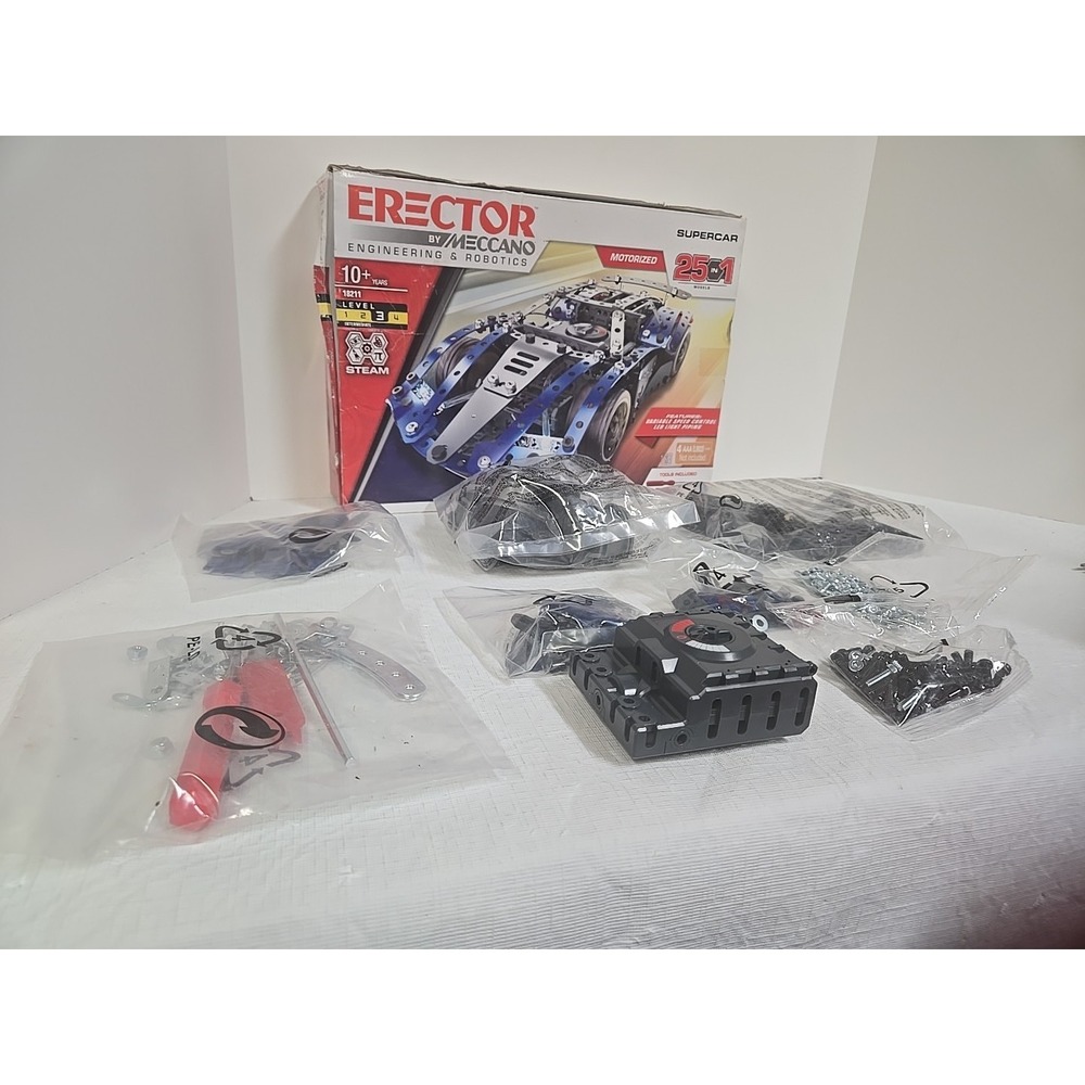 SUPERCAR ERECTOR Building SET Meccano 18211 Motorized 25 Models in 1 Spinmaster - Picture 6 of 14